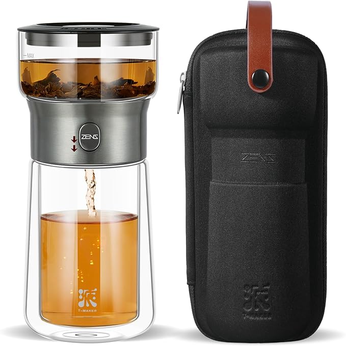 ZENS Modern Tea Infuser Teapot, One Touch Tea Maker by ZENSLIFESTYLE