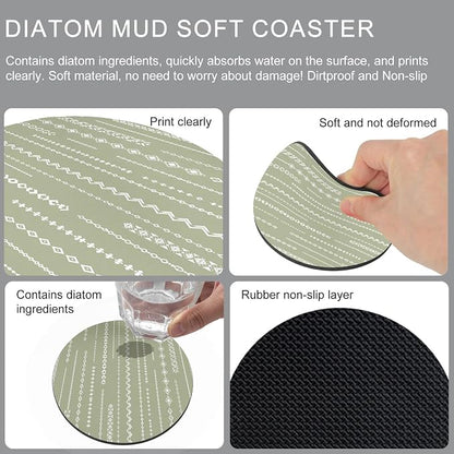 Sage Green Coasters Set of 2 Absorbent Coasters - Image 5