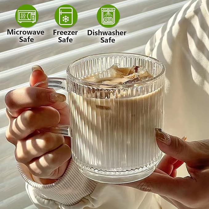 Qipecedm 6 PACK Premium Glass Coffee Mugs - Image 4