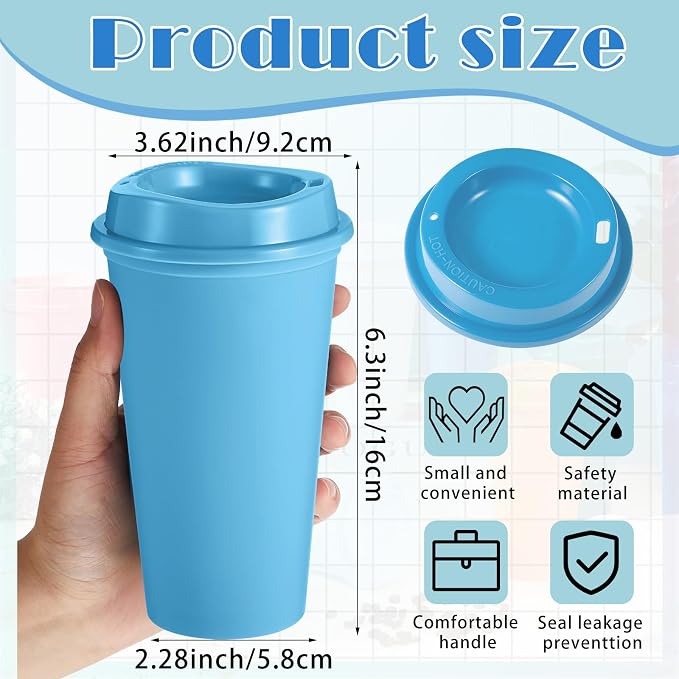 FillTouch 12 Pcs 16 oz Reusable Coffee Cups - Image 2
