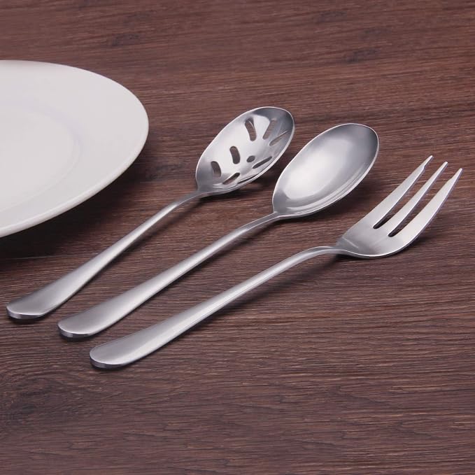5-Piece 18/0 Stainless Steel Serving Set, sharecook Large Hostess Set - Image 5