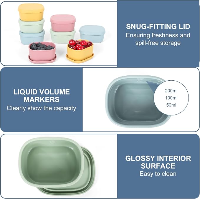 8 pcs 7 oz Silicone Snack Containers - Image 6