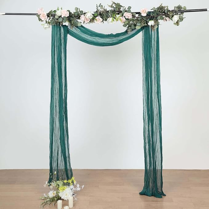 Efavormart 20ft Peacock Teal Gauze Cheesecloth Wedding Arch Drapery Fabric - Image 9