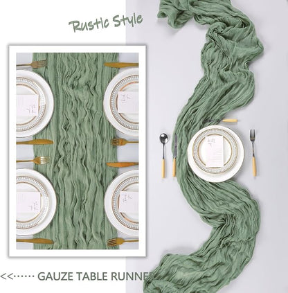 6 Pack Sage Green Cheesecloth Table Runner 10Ft Gauze Cheese Cloth Table Runner - Image 5
