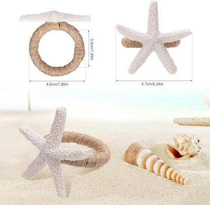 6pcs Starfish Napkin Rings - Image 2