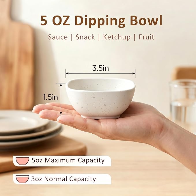 5 OZ Sauce Bowls, Wheat Straw Bowls Set of 8, Dishwasher Safe Dip Cups - Image 2