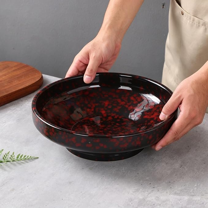 Ceramic Fruit Bowl for Kitchen Counter, Decorative Pedestal Bowl for Table - Image 5