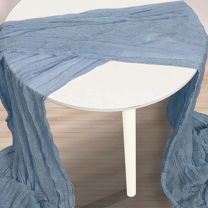 10 Pack Dusty Blue Cheesecloth Table Runner 35x120 Inch 10Ft Rustic Gauze - Image 3