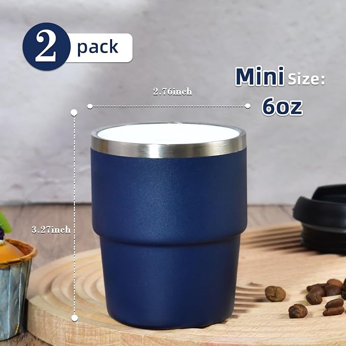 CHLJAR Espresso Cups, 6oz Insulated Espresso Cup Set of 8, Espresso Shot Cups - Image 2