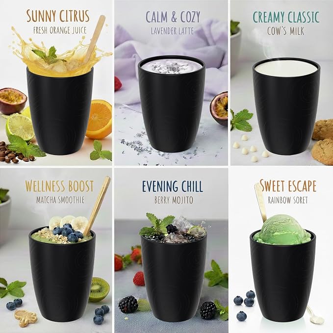 Wheat Straw Drinking Glasses Set of 6, Unbreakable 16 OZ Water Cup - Image 4