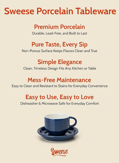 Sweese 8 Ounce Porcelain Stackable Cappuccino Cups - Image 7
