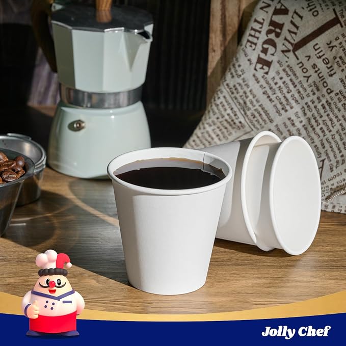 JOLLY CHEF 300 Pack Disposable Paper Coffee Cups 8 oz | Hot Beverages - Image 5