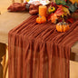 Terracotta Cheesecloth Table Runner 10ft Boho Burnt Orange Fall Decor | by MLMC