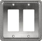 Henne Bery Rope Edge Decorative Wall Plate Switch Plate Outlet Cover, Aged Bronze (Double Decorator, Heirloom Silver)