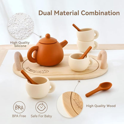 Silicone Tea Set for Toddlers – Kids Tea Set for Girls & Boys, Pretend Play Tea - Image 4