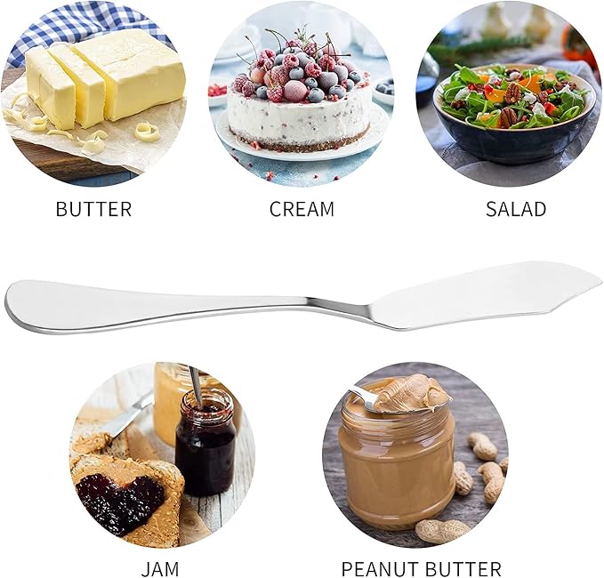 8pcs Stainless Steel Butter Knife, Cheese/Butter Spreaders, Breakfast Spreads - Image 3