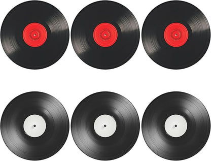 Record Coasters Leather Round Drink Coasters 6 Pcs Set with Holderor for Cup Drink Coffee Table Bar Home Decor