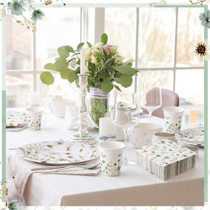 250 Pcs Wildflower Party Decorations Include Spring Summer Floral Paper Plates - Image 5