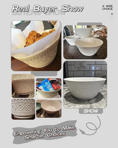 Yeacccng Deep Soup Bowls Set of 4, 58oz Large Cereal Bowls, Large Soup Bowl - Image 12