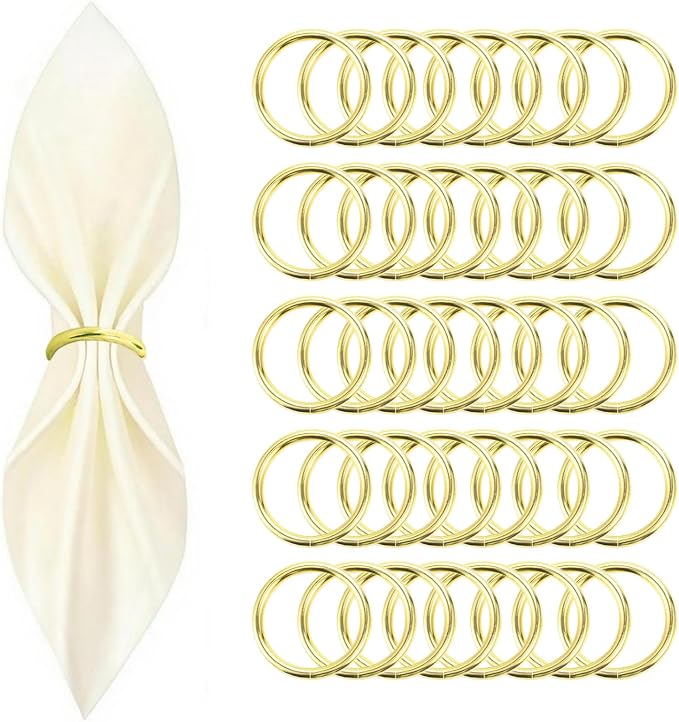 40 Pcs Gold Napkin Rings by Unknown