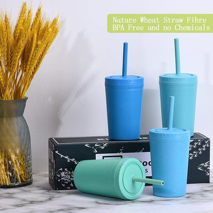 Homestockplus Reusable Wheat Straw Cups - Image 2