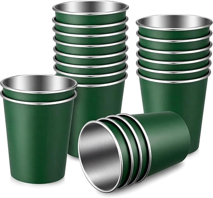 Mimorou 20 Pack 12 oz Stainless Steel Pint Cups Metal Cups Unbreakable Drinking by Mimorou
