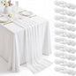 10 Pack White Table Runner 10FT Gauze Cheesecloth Table Runner | 21x120 Inch by Dugpit