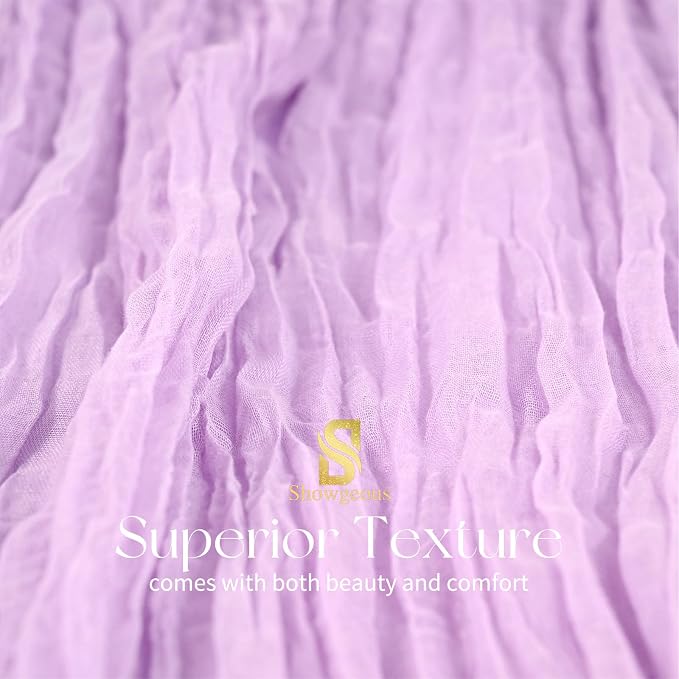 Showgeous 4 Pack Lilac Purple Cheesecloth Table Runner, 17 x 108 Inches | Boho - Image 4