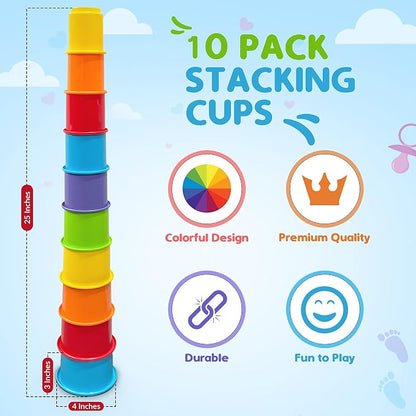 KIDSTHRILL Rainbow Colors Baby Stacking Cups - Image 3