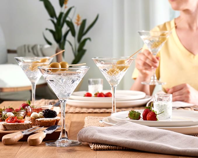 Pasabahce Premium Stemmed Martini Glasses Set of 4, Crystal Design Cocktail - Image 7