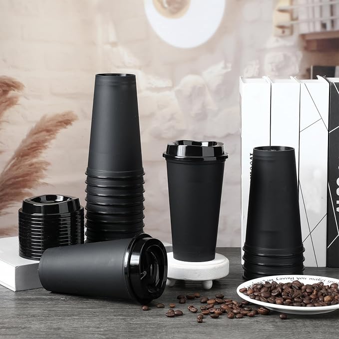 Domensi 30 Pack Reusable Plastic Coffee Cups - Image 4