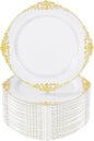 Nervure 100Pcs 7.5'' Gold Plastic Plates, Disposable Plates by Nervure