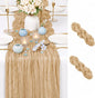 2 Pack Beige Cheesecloth Table Runner 17x108 Inch Boho Rustic Semi Sheer Gauze by Unknown