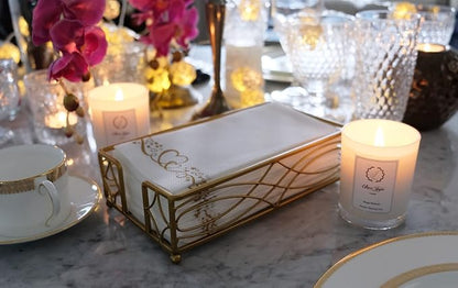 Antique Gold Elegant Sturdy Guest Napkin Holder | Premium Disposable Paper Hand - Image 2