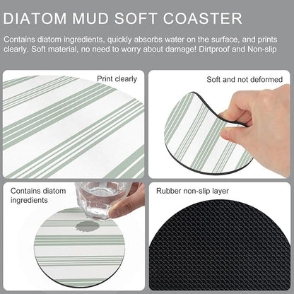 Modern Stripes Coasters Set of 4, Absorbent Coasters - Image 9