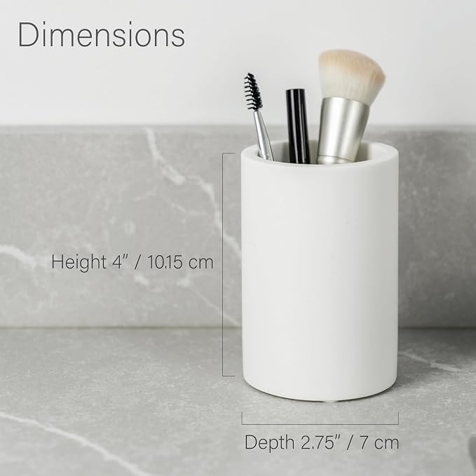 White Resin Bathroom Tumbler Cup - Image 2