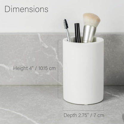 White Resin Bathroom Tumbler Cup - Image 2