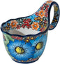 ALMA Handpainted Blue Floral Soup Bowl by HandmadePotteryForHome