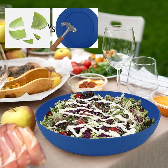 65oz Wheat Straw Large Salad & Soup Bowls Set of 2, Unbreakable, Microwave & - Image 6