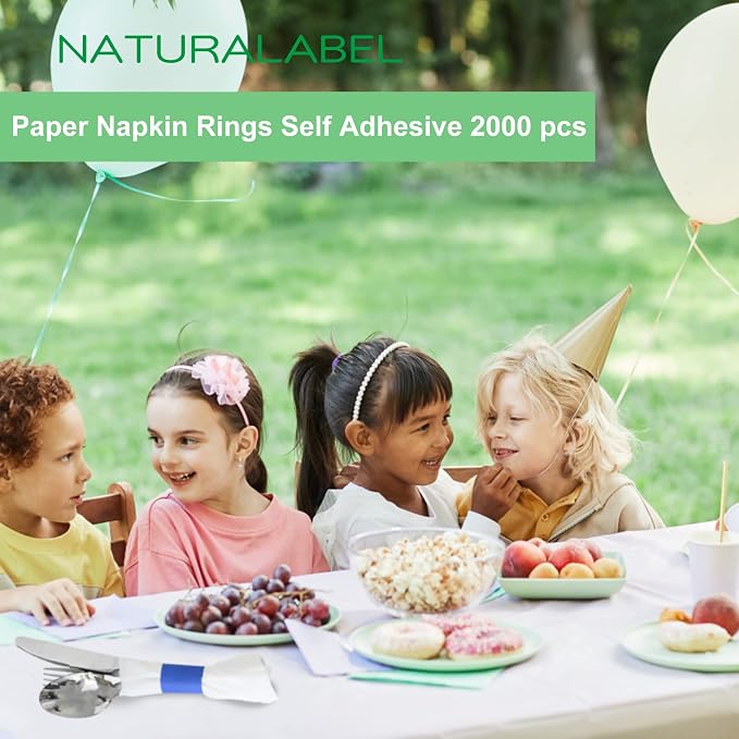 Self-Adhesive Napkin Bands, elegant table setting, - Image 4