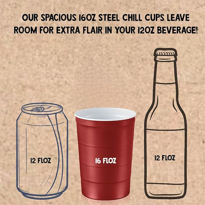 16 oz. Party Cups, Perfect for Cold Drinks, Sturdy & Durable, Disposable and 100% Recyclable, Made in USA, Red, 180 Count