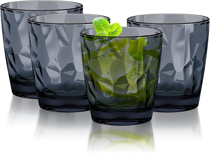 Topsky 10 oz Plastic Water Tumblers | Set of 4 Transparent Unbreakable Drinking by HomeandKitchenNO1