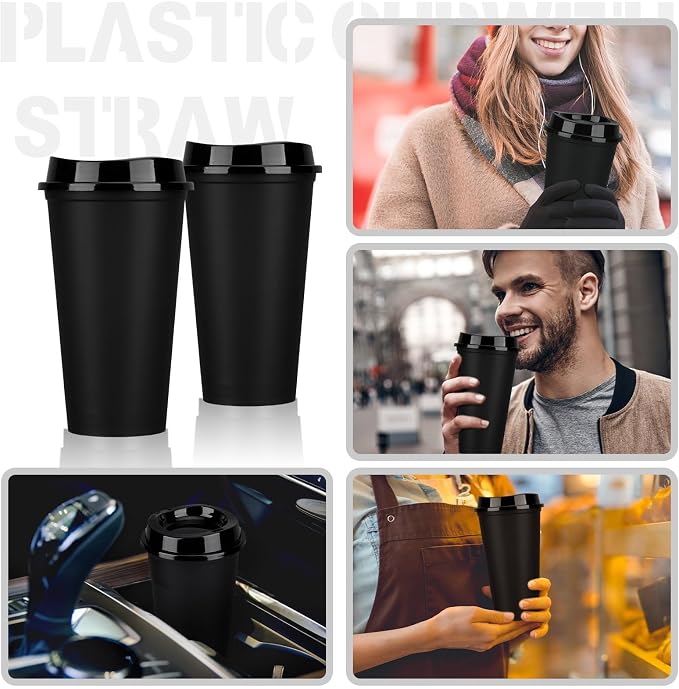 Domensi 30 Pack Reusable Plastic Coffee Cups - Image 5