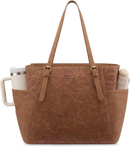 LOVEVOOK Laptop Tote Bag for Women, Leather Work Computer Briefcase Bag | Large by LOVEVOOK