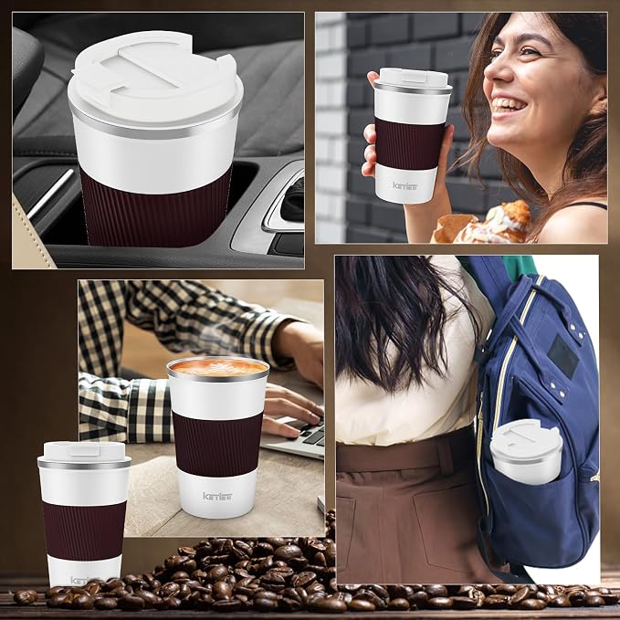 KETIEE Travel Coffee Mug 12oz: Reusable Insulated Coffee Cup - Image 6