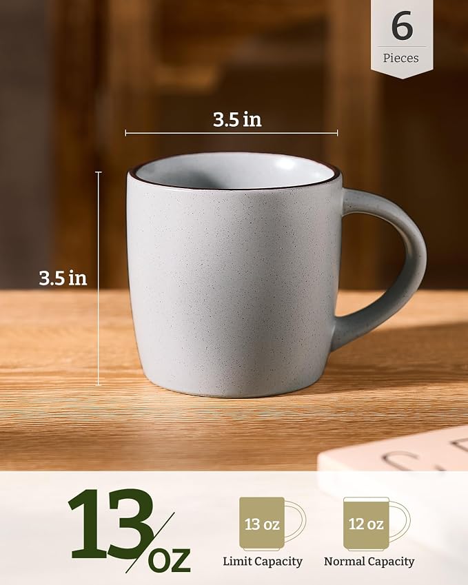 famiware Mercury Coffee Mugs 13 oz, Coffee Mugs Set of 6 - Image 4