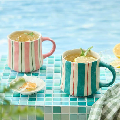 Hand-Painted Ceramic Coffee Mugs Set of 4 – 16oz Large Capacity Artistic Tea - Image 6