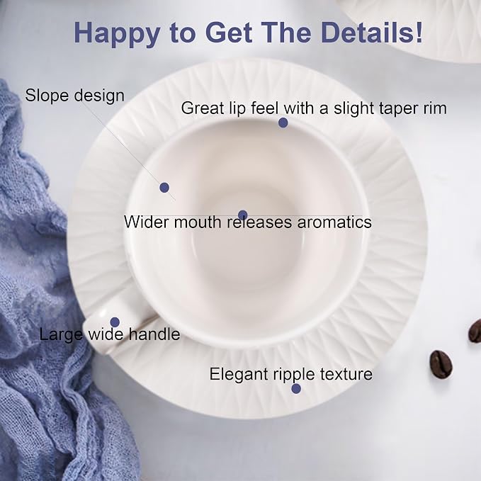 3-Ounce Espresso Cups Set of 6, Mini Coffee Cups - Image 5