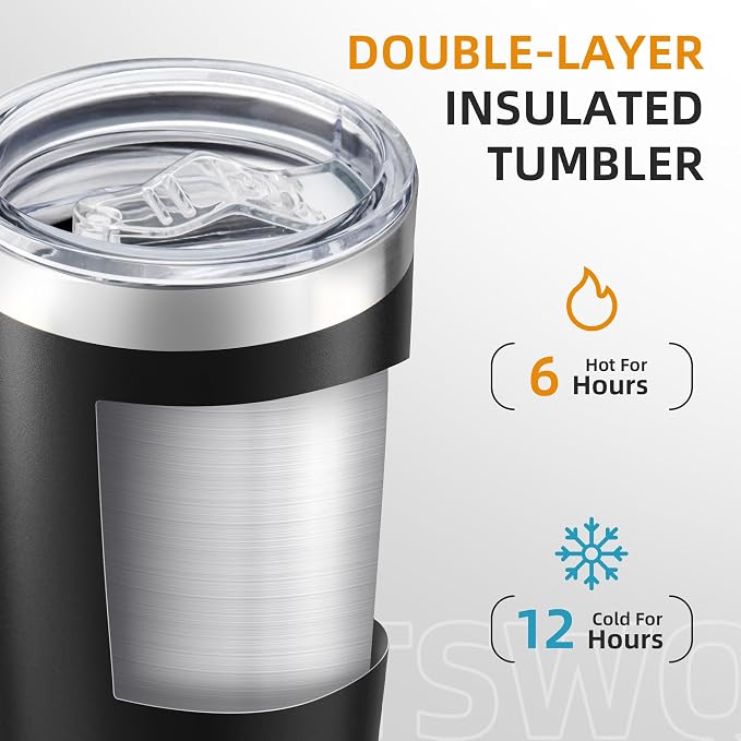 20 oz Tumbler with Lid Stainless Steel Insulated Tumblers, 1 Pack | Leak Proof - Image 2