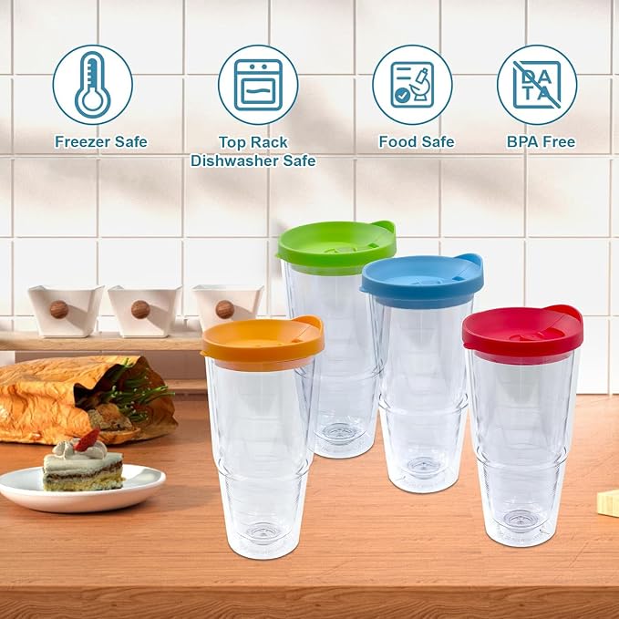 Lily's Home 20 oz 4 pack Insulated Tumbler Cups - Image 2